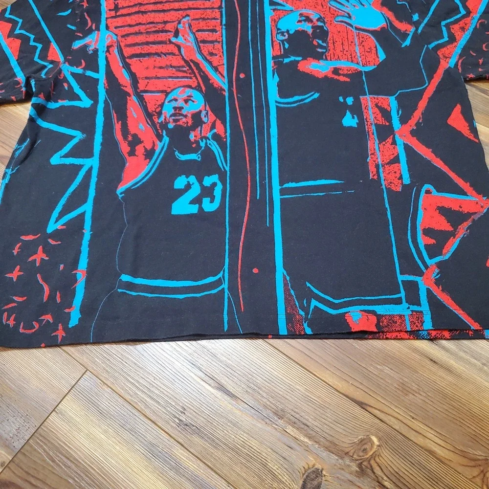 Jordan Michael Jordan All Over Print T-Shirt XXL Black Red Blue CJ6093-657